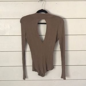 Tan long sleeve bodysuit